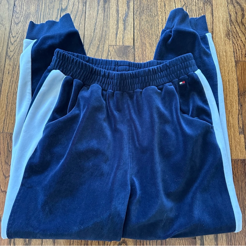 Tommy Hilfiger Blue Sweatpants with Sporty Stripes